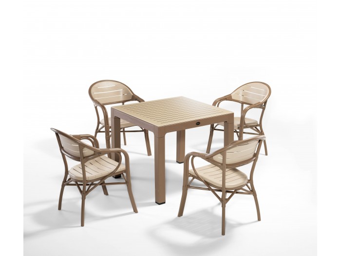 Градински комплект BAMBOO set 4 (пустинно кафе/капучино)